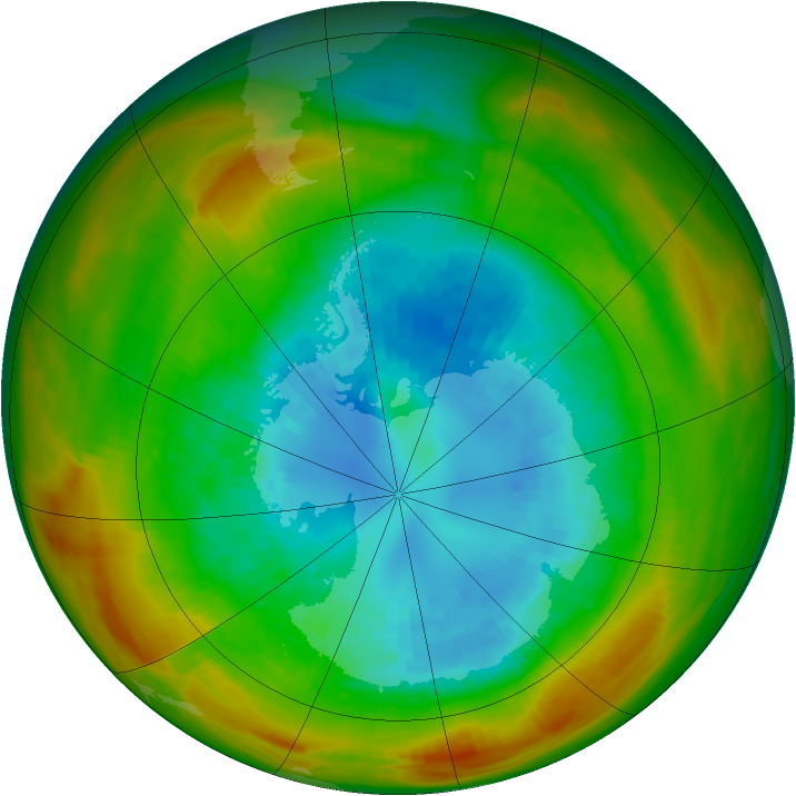Antarctic ozone map for 07 September 1981